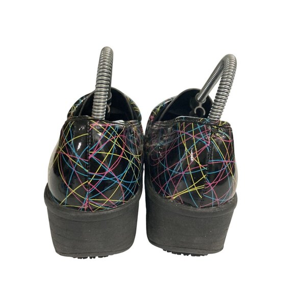 SafeTStep Womens 6.5 Black Colorful Abstract Design Slip-On Work Shoes - Picture 4 of 7
